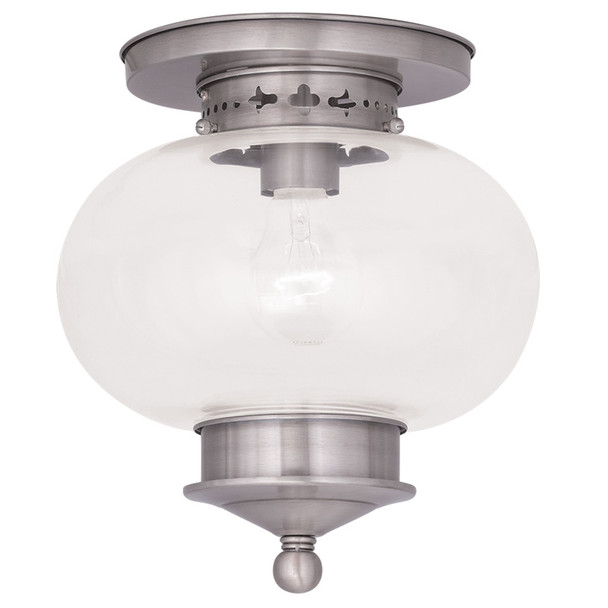 Livex Lighting 1 Light Brushed Nickel Ceiling Mount - 5032-91