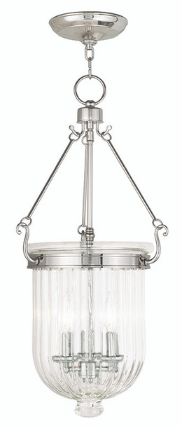 Livex Lighting 3 Light Polished Nickel Pendant - 50517-35