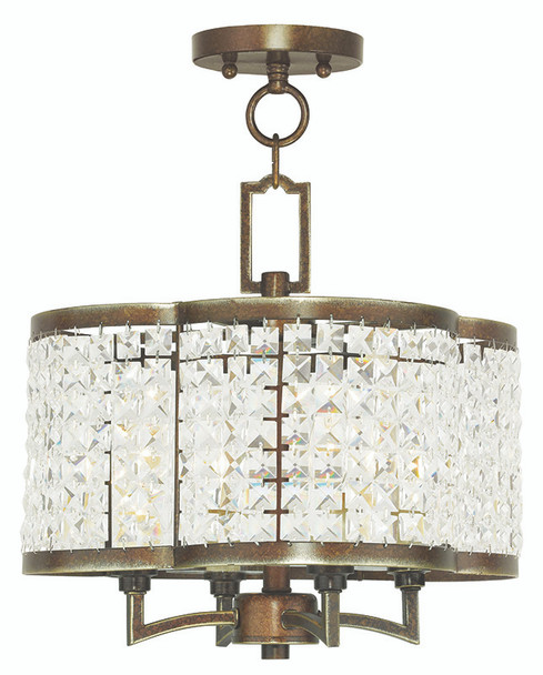 Livex Lighting 4 Light Pbz Mini Chandelier/flush Mount - 50574-64