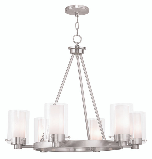 Livex Lighting 6 Light Brushed Nickel Chandelier - 50676-91