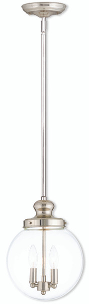 Livex Lighting 2 Light Polished Nickel Pendant - 50904-35