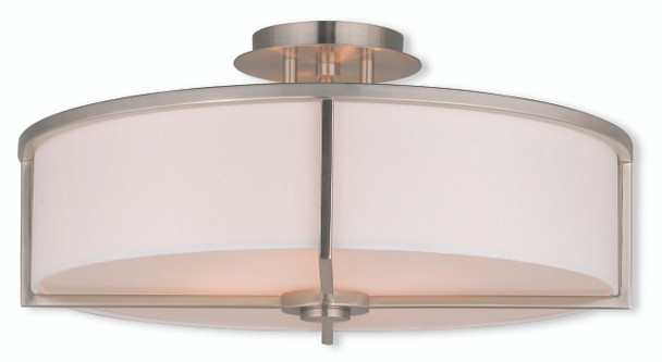 Livex Lighting 4 Light Brushed Nickel Ceiling Mount - 51075-91