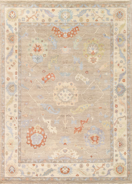 Pasargad Home PSF-06 Oushak Hand-knotted Beige Area Rug