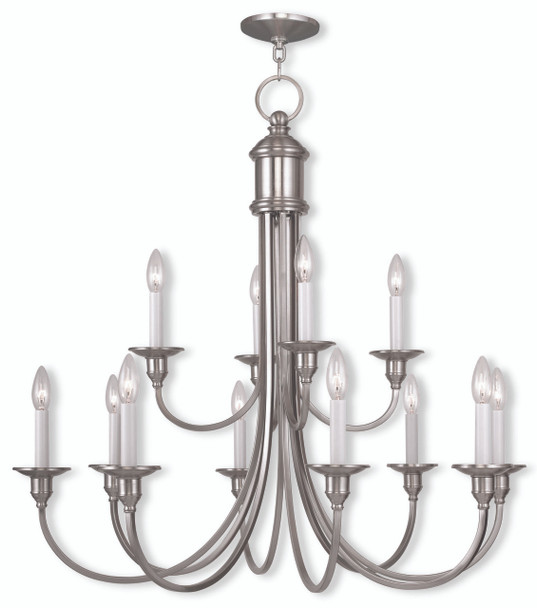 Livex Lighting 12 Light Brushed Nickel Chandelier - 5149-91