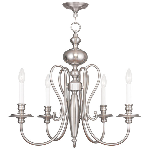 Livex Lighting 5 Light Brushed Nickel Chandelier - 5165-91