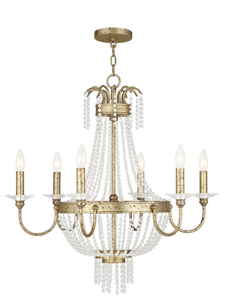 Livex Lighting 6 Light Winter Gold Chandelier - 51846-28