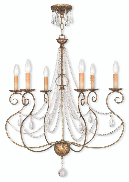 Livex Lighting 6 Light European Bronze Chandelier - 51906-36