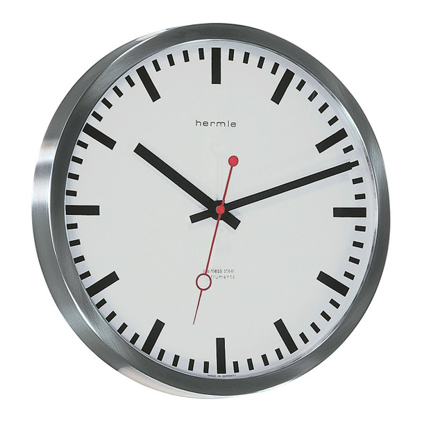 Hermle Grand Central Wall Clock - Stainless Steel