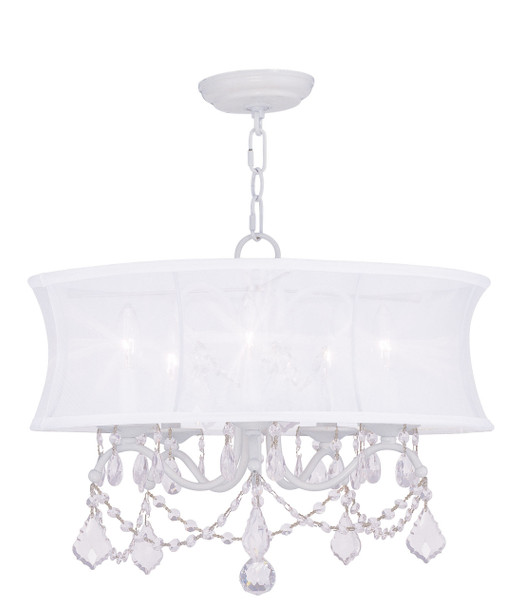 Livex Lighting 5 Light White Chandelier - 6305-03