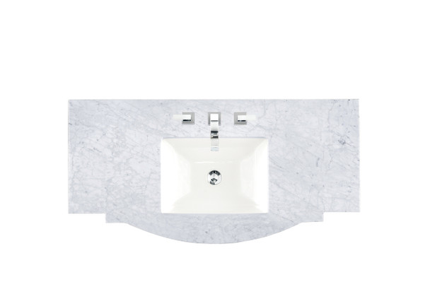 46" Single 3 Cm Top, Carrara White W/ Sink