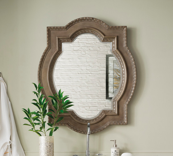Castilian 35" Double Arch Mirror, Empire Gray
