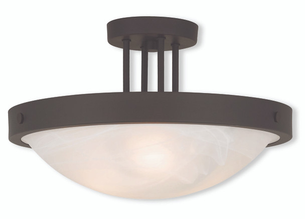 Livex Lighting 3 Light Bronze Ceiling Mount - 73956-07