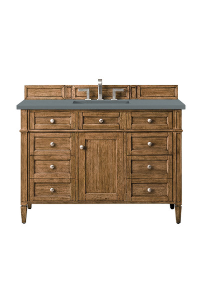 Brittany 48" Saddle Brown Single Vanity W/ 3 Cm Cala Blue Quartz Top