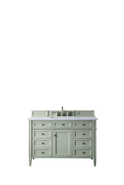 Brittany 48" Sage Green Single Vanity W/ 3 Cm Arctic Fall Solid Surface Top