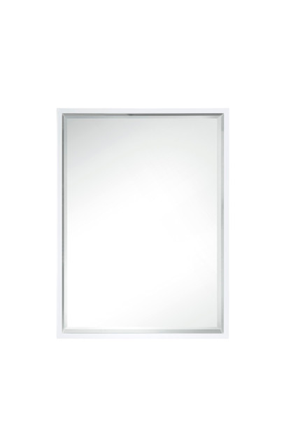 Milan 23.6" Rectangular Cube Mirror, Glossy White