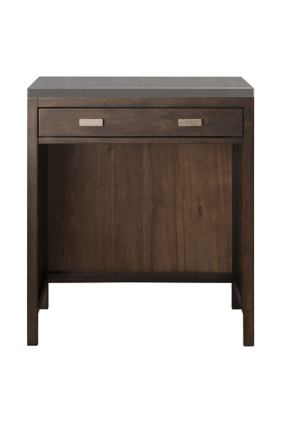 Addison 30" Free-standing Countertop Unit (makeup Counter), Mid Century Acacia W/ 3 Cm Grey Expo Quartz Top