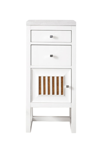 Athens 15" Cabinet W/ Drawers & Door, Glossy White W/ 3 Cm Arctic Fall Solid Surface Top - E645-B15L-GW-3AF