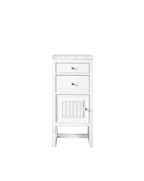 Athens 15" Cabinet W/ Drawers & Door, Glossy White W/ 3 Cm Eternal Jasmine Pearl Quartz Top - E645-B15L-GW-3EJP