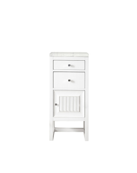 Athens 15" Cabinet W/ Drawers & Door, Glossy White W/ 3 Cm Eternal Jasmine Pearl Quartz Top - E645-B15R-GW-3EJP