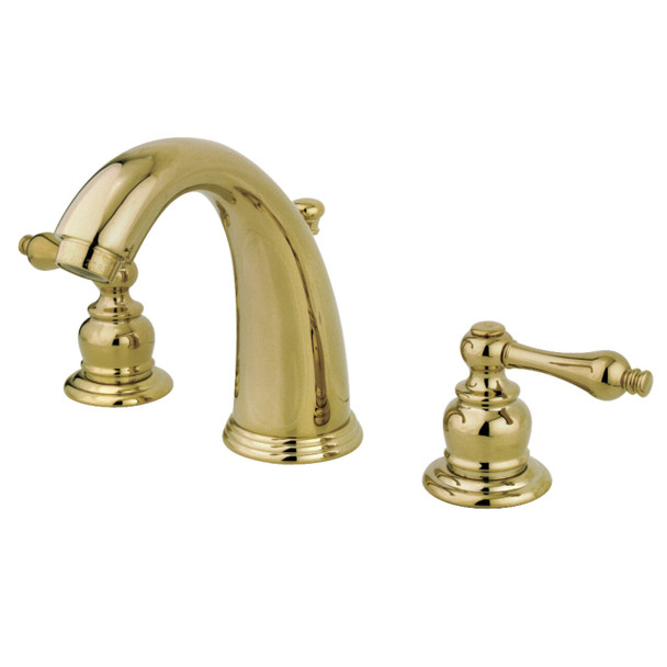 Kingston Brass KB982AL Victorian 2-Handle 8 in. Widespread Bathroom Faucet, Polished Brass