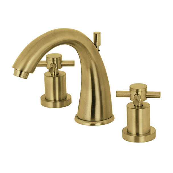 Kingston Brass KS2967DX 8 in. Widespread Bathroom Faucet, Brushed Brass