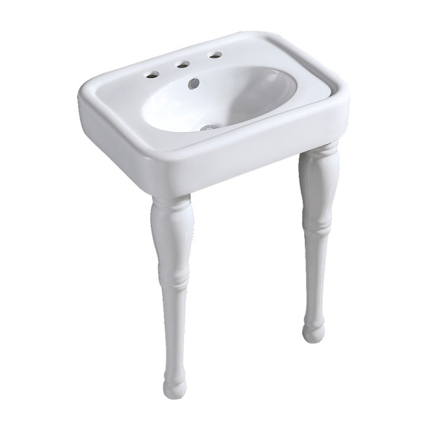 Kingston Brass VPB2268P Derrah 26-Inch Ceramic Console Sink Set, White