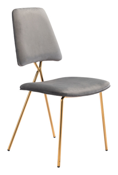 Chloe Dining Chair (set Of 2) Gray & Gold