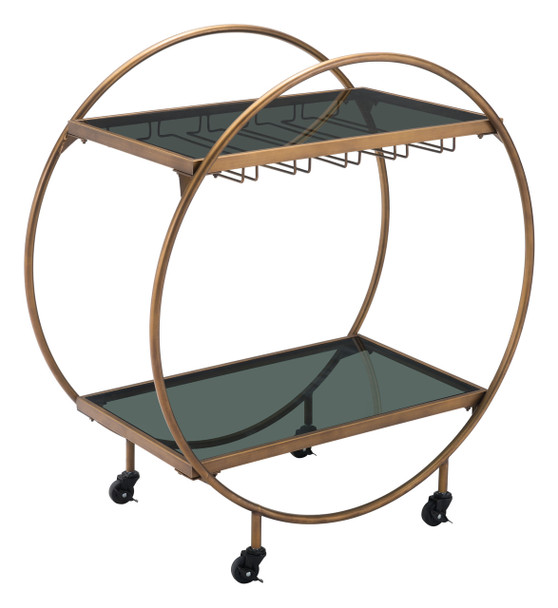 Arc Bar Cart Gold & Black