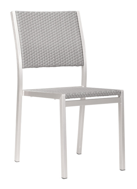 Metropolitan Armless Chair (set Of 2) Brushed Aluminum