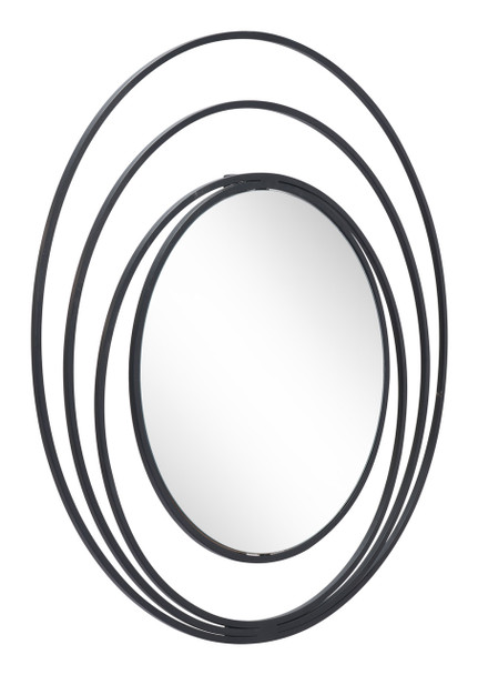 Luna Round Mirror Black