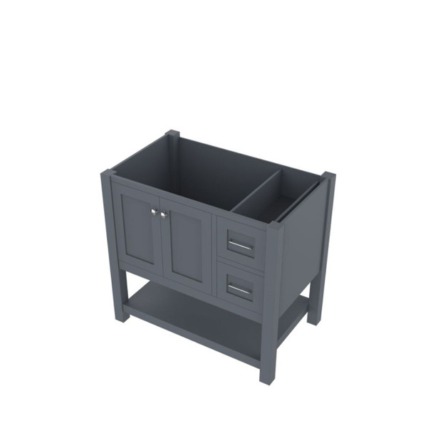 Wilmington 36 Inch Vanity In Gray With No Top