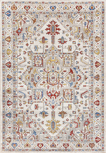 Dynamic Falcon Machine-made 6805 Ivory/grey/blue/red/gold Area Rugs