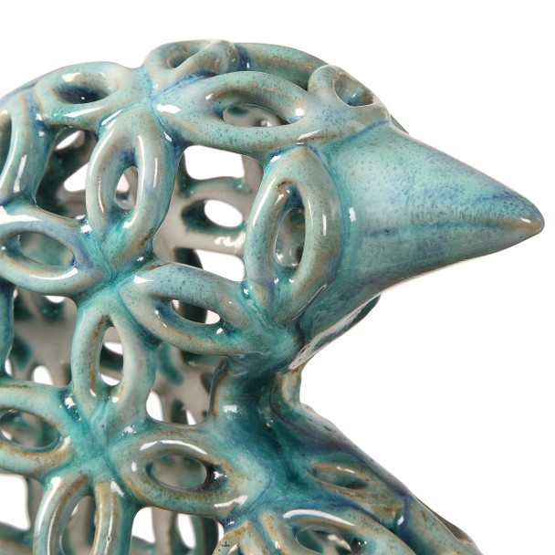 Uttermost Sama Teal Bird Sculptures, S/2