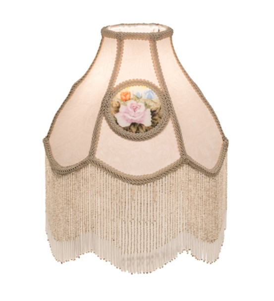 Meyda 12" Wide Reverse Painted Roses W/beads Shade