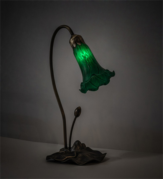 Meyda 16" High Green Tiffany Pond Lily Accent Lamp