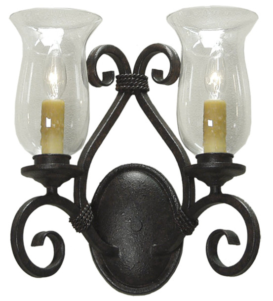 Meyda 13.5" Wide Calvis 2 Light Wall Sconce