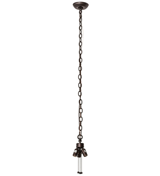 Meyda 5" Wide Mahogany Bronze 3 Light Heavy Duty Pendant Hardware
