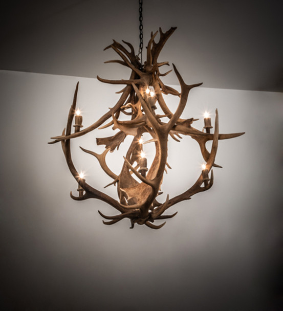 Meyda 55" Wide Antlers Elk & Fallow Deer 10 Light Chandelier