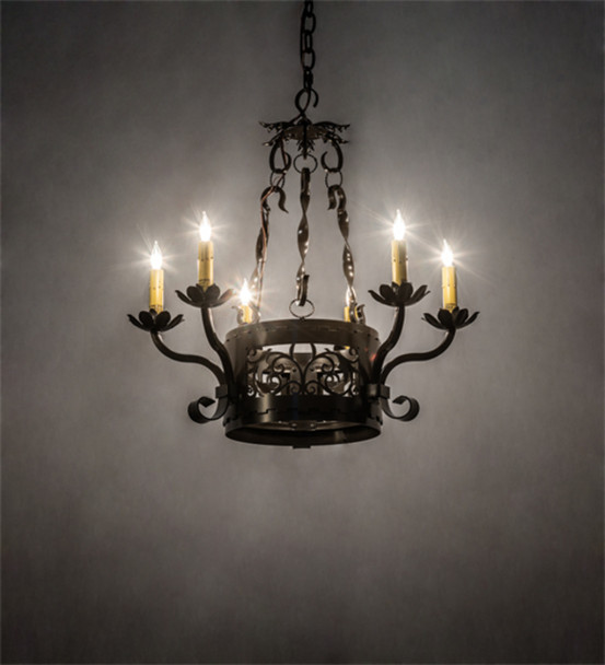 Meyda 24" Wide Dragone 6 Light Chandelier