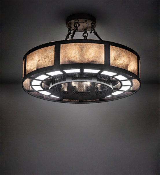 Meyda 30" Wide Smythe Craftsman Semi-flushmount