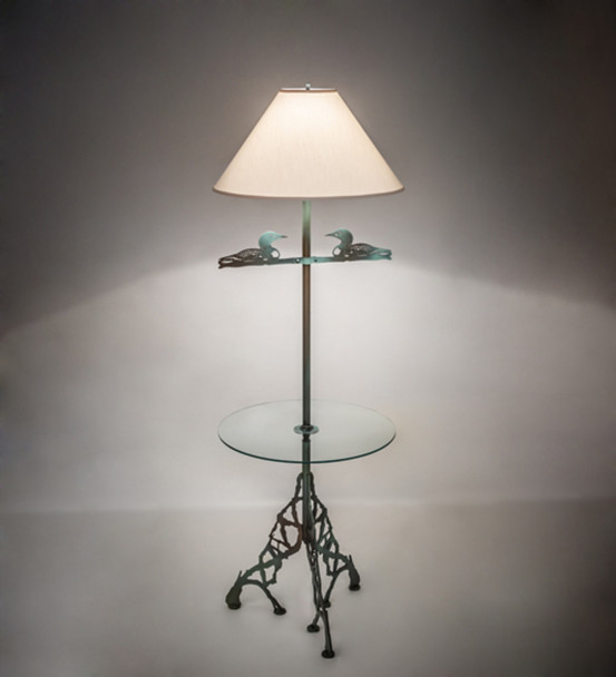 Meyda 65" High Loon W/glass Table Floor Lamp