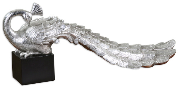 Uttermost Silver Peacock Statue