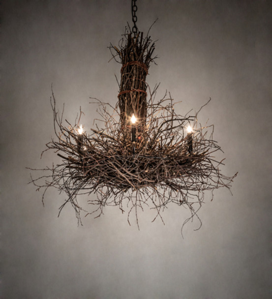 Meyda 36" Wide Twigs 6 Light Chandelier