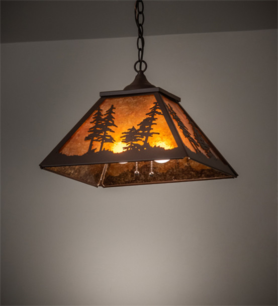 Meyda 16" Square Tall Pines Pendant - 226614