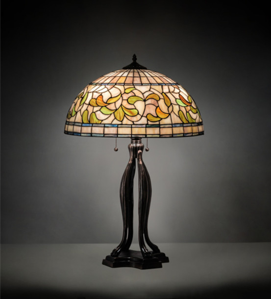 Meyda 30" High Tiffany Turning Leaf Table Lamp