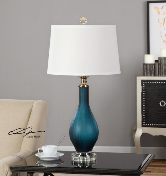 Uttermost Shavano Blue Glass Table Lamp