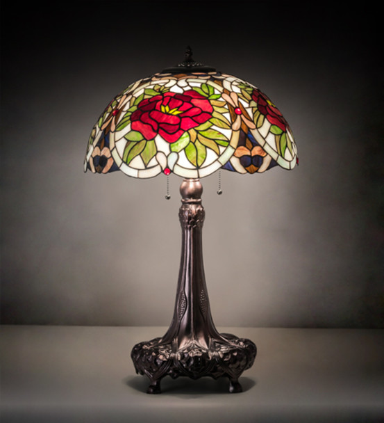 Meyda 31" High Renaissance Rose Table Lamp