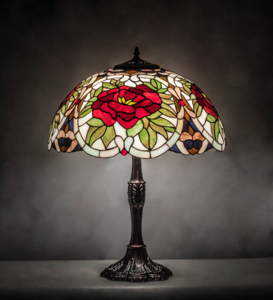 Meyda 26" High Renaissance Rose Table Lamp