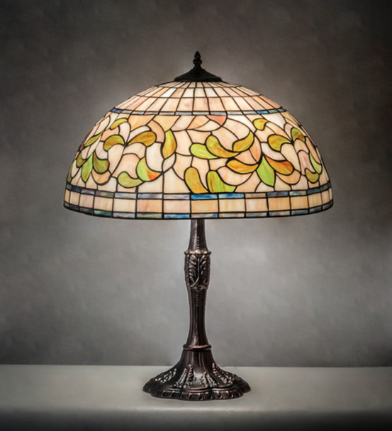 Meyda 26" High Tiffany Turning Leaf Table Lamp