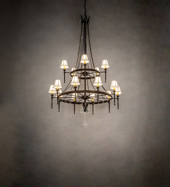 Meyda 48" Wide Amaury 15 Light Two Tier Chandelier